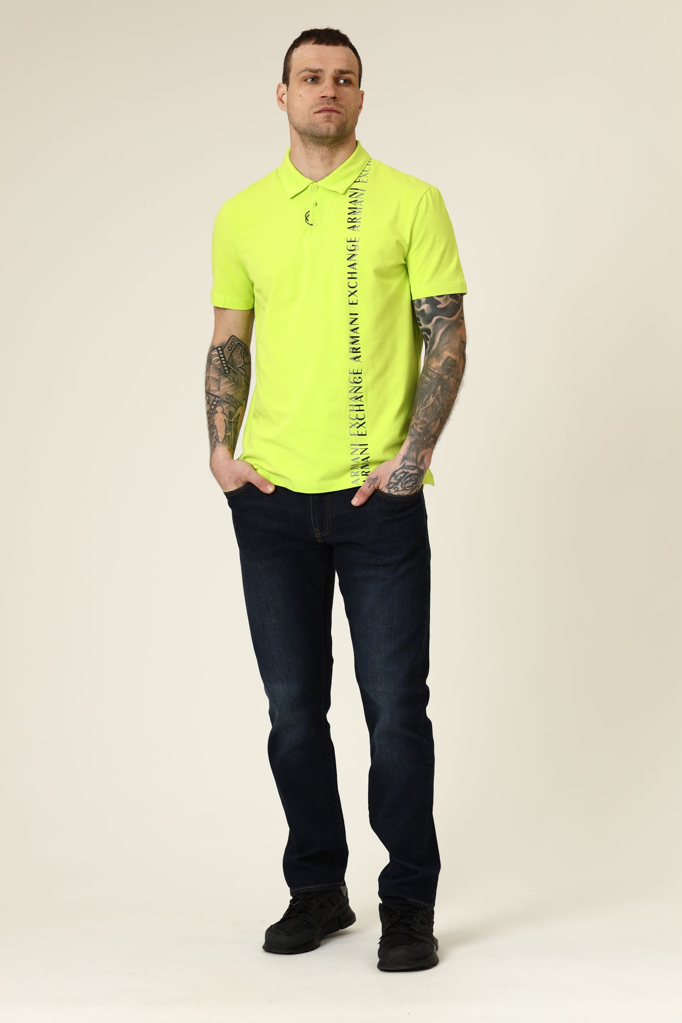 3KZFFM_ZJ7UZ Поло Armani Exchange Зеленый