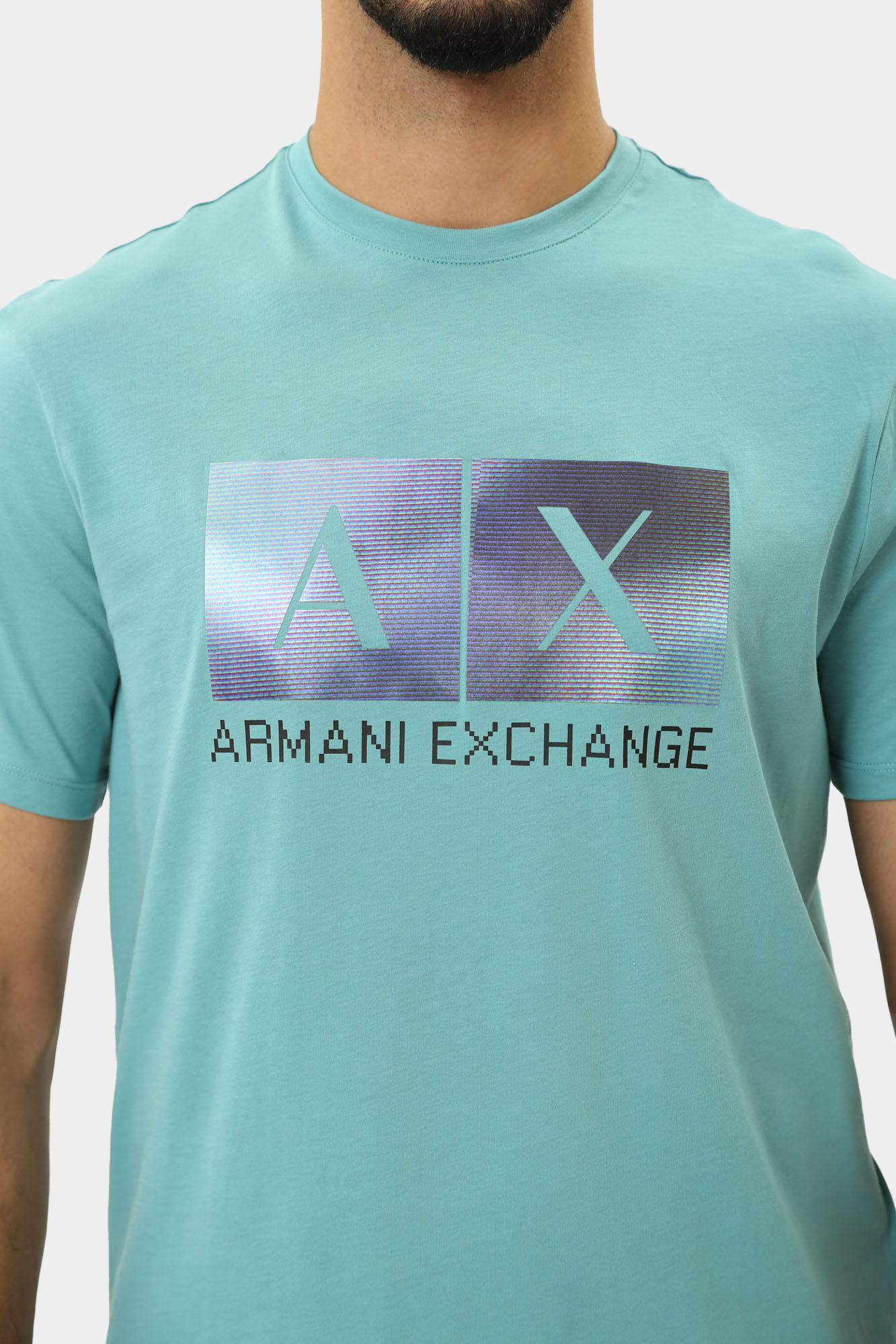 3DZTJB_ZJBYZ Футболка Armani Exchange Бирюзовый