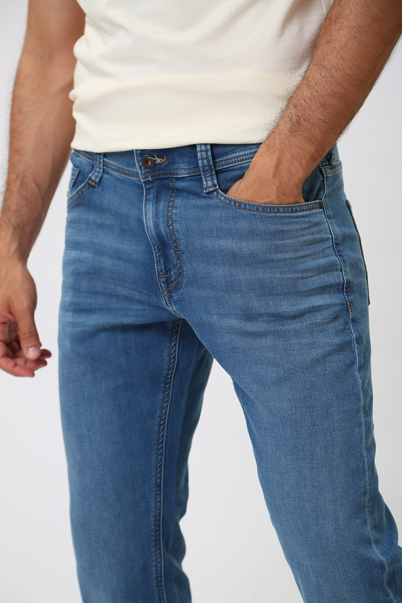 1013435-5000 Брюки джинсовые Mustang Синий