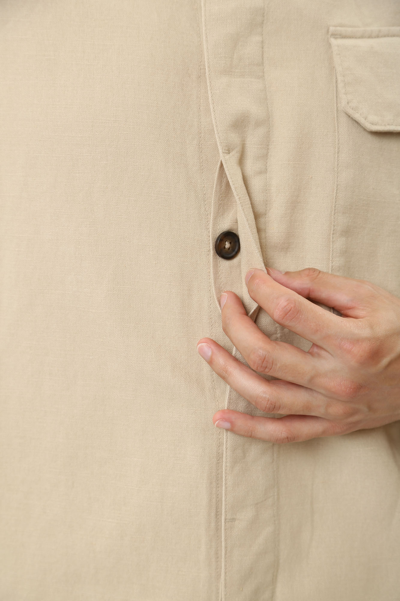 1014775 Рубашка с длинным рукавом Mustang Бежевый