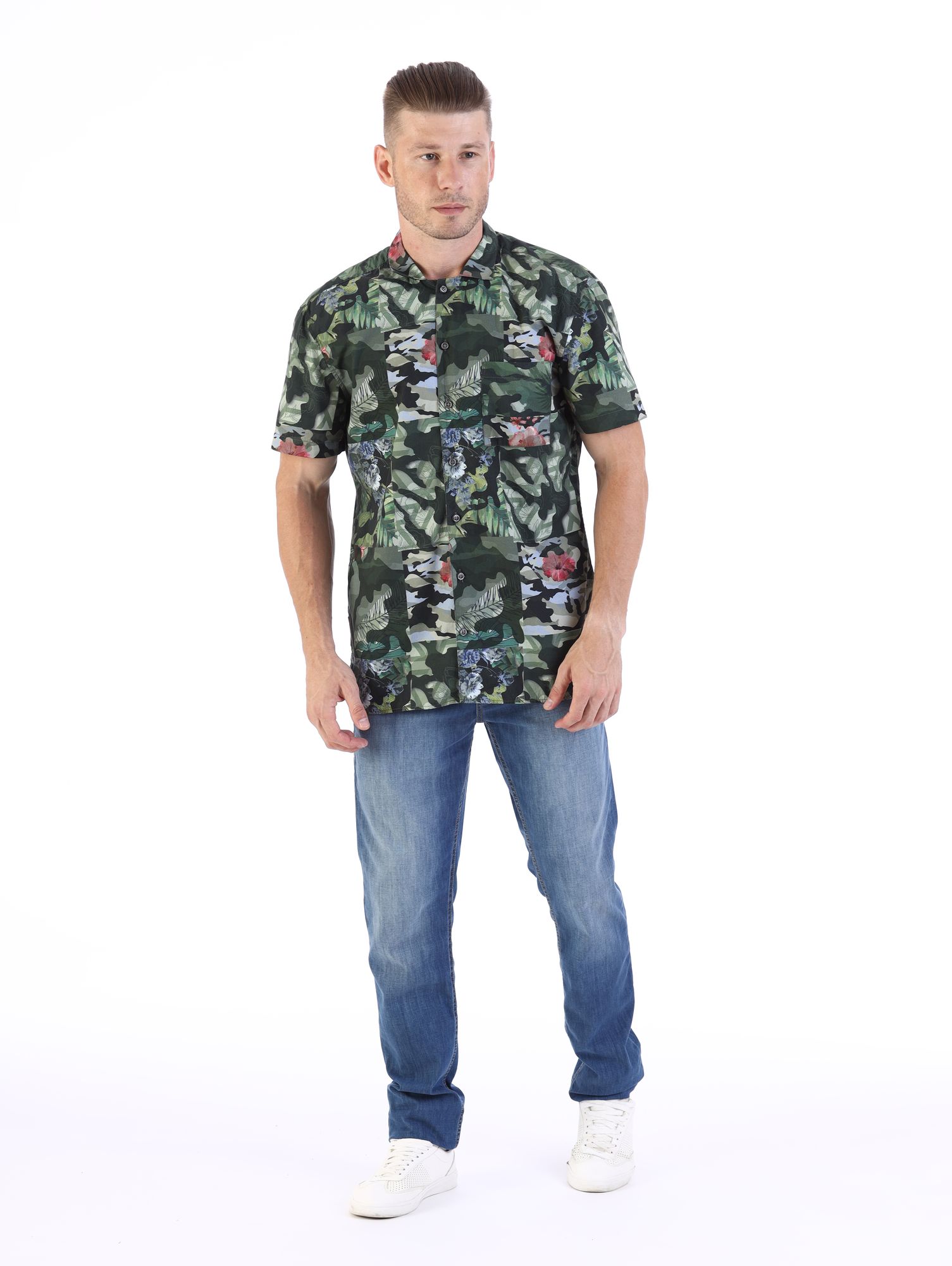 30014991_10007372 Сорочка Strellson Зеленый