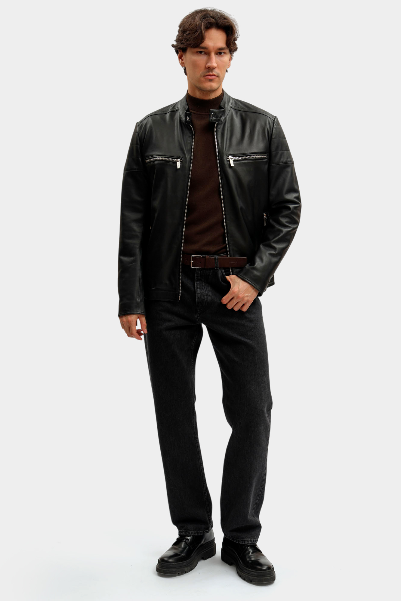 554421_555022 Куртка кожаная Karl Lagerfeld Черный