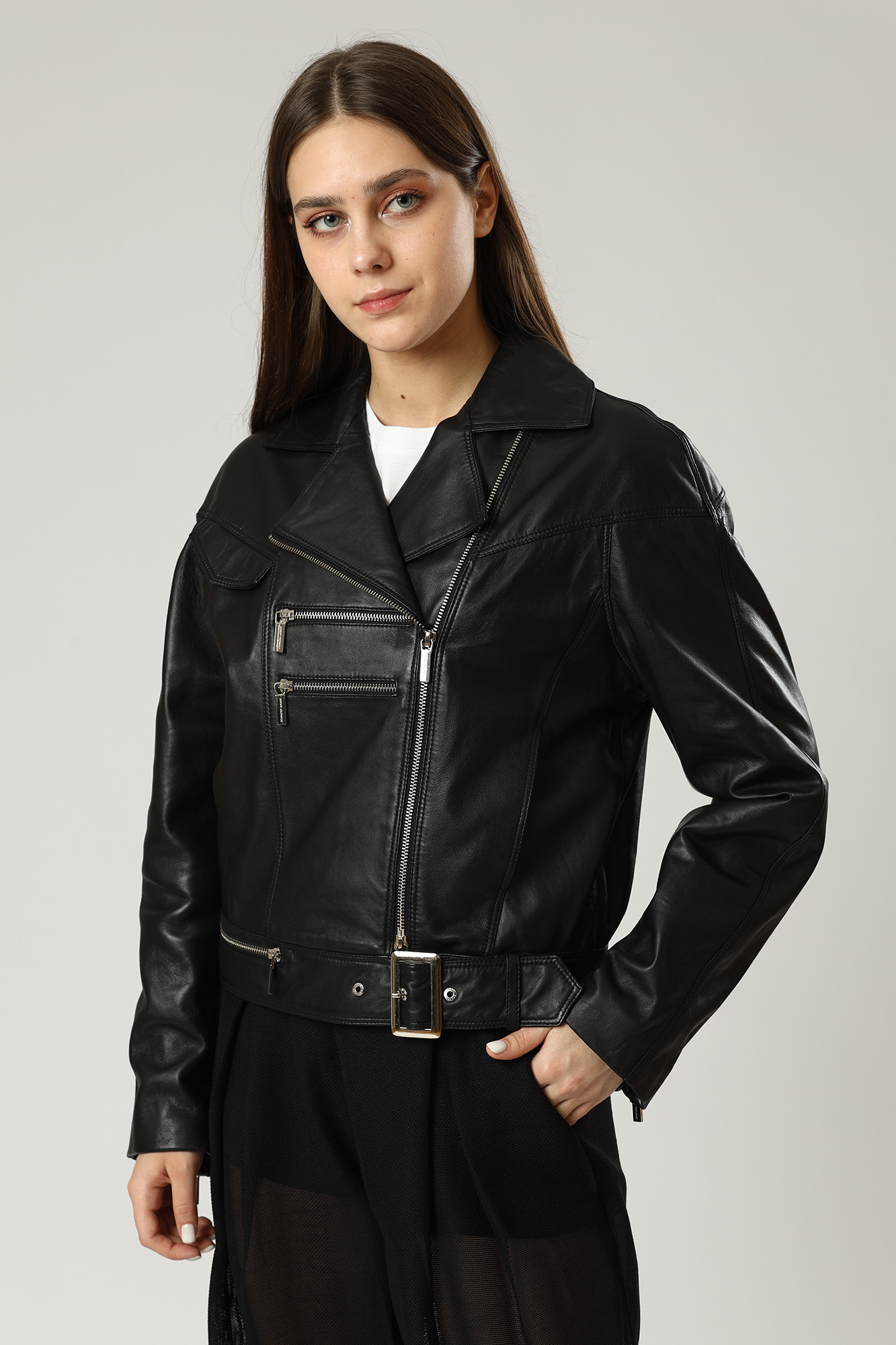 Куртка кожаная Armani Exchange 3LYB50_YLP1Z_1200_BLACK купить в ...
