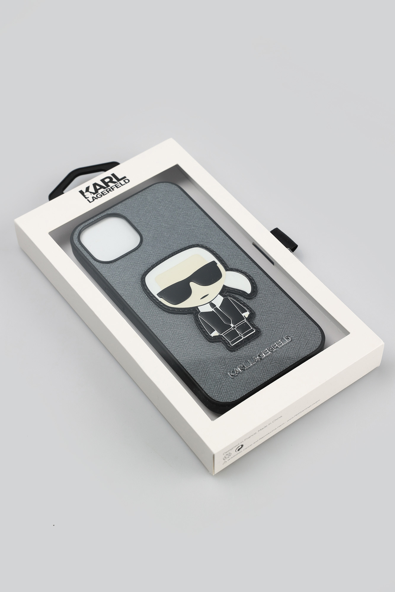 Чехол Lagerfeld IPhone13 PU Saffiano Ikonik Patch Чехол для IPhone Karl Lagerfeld Серый