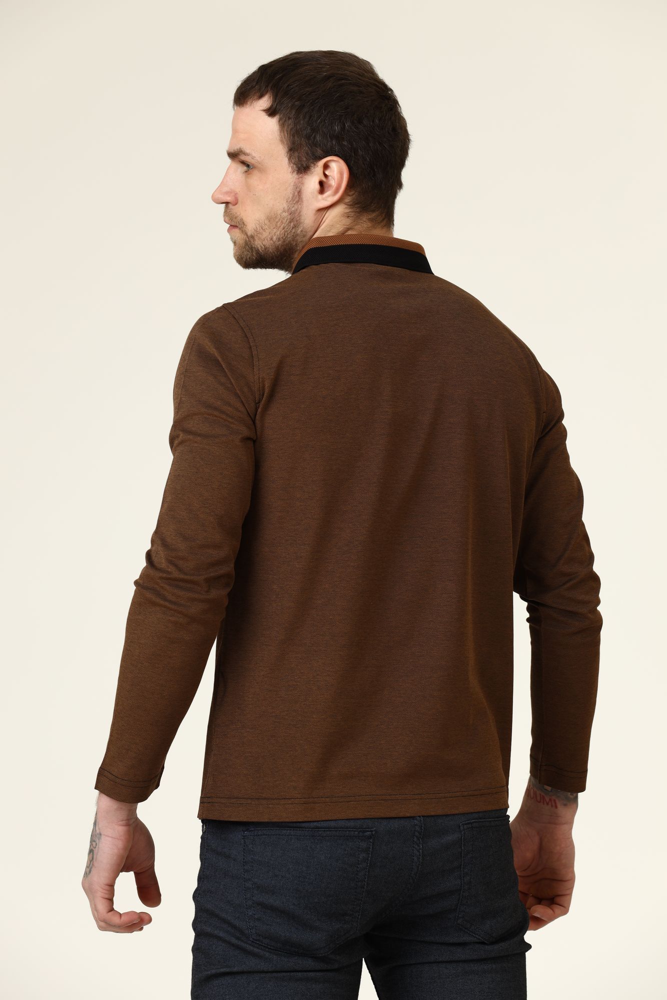 502205_745008 Поло с длинным рукавом Karl Lagerfeld Коричневый