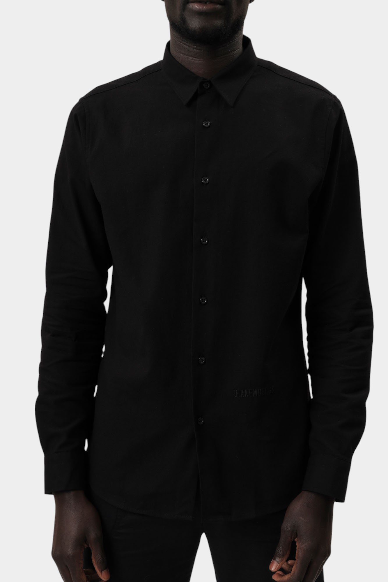 BMS0785L Сорочка льняная д/р Bikkembergs Черный