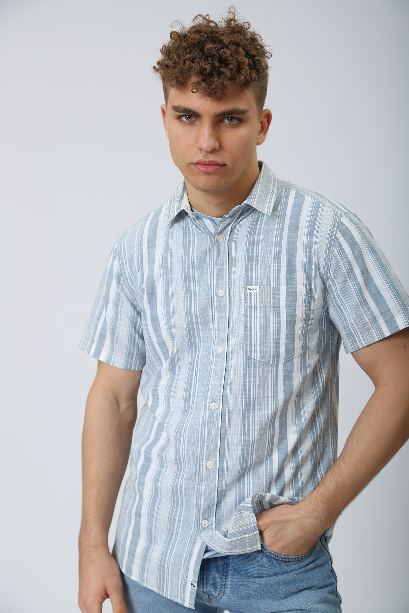 PM307788 Рубашка Pepe Jeans Голубой