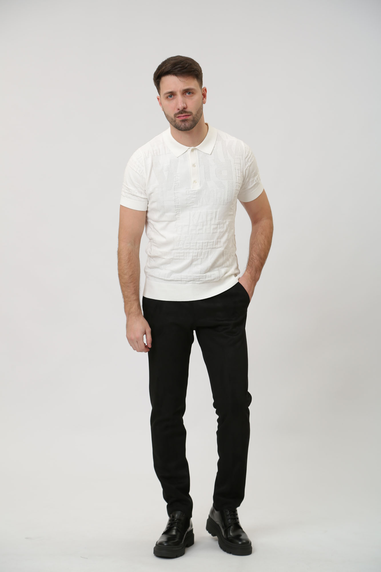 541306_655081 Поло трикотажное Karl Lagerfeld Бежевый