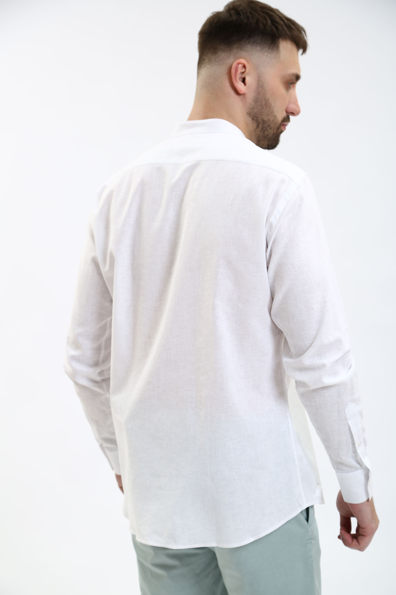 542627_605035 Сорочка льняная д/р Karl Lagerfeld Белый