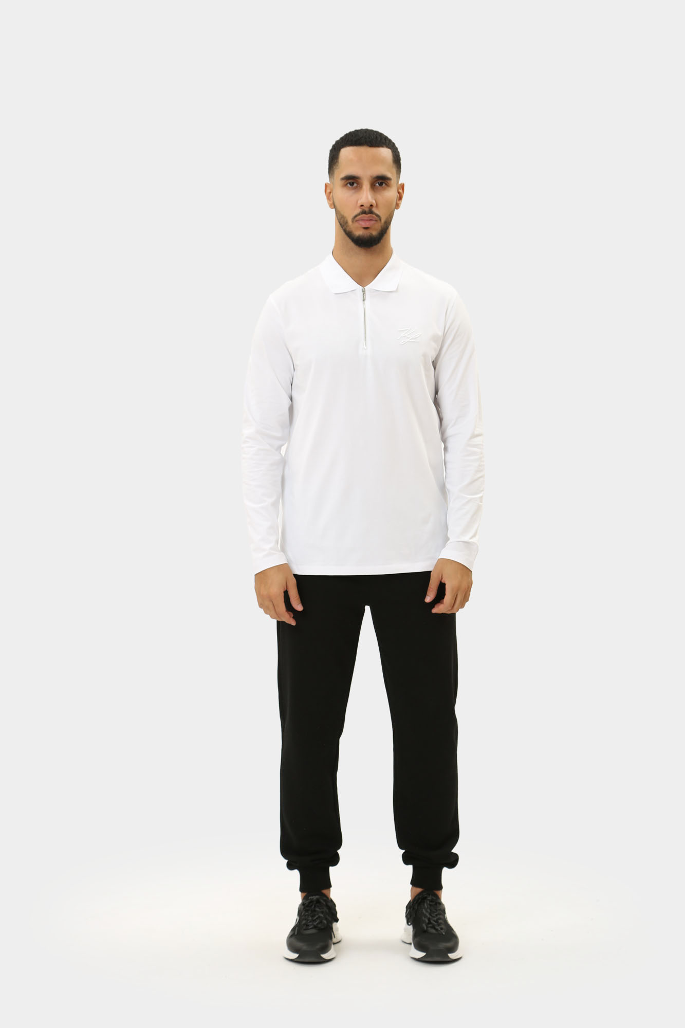 543221_74540 Поло с длинным рукавом Karl Lagerfeld Белый