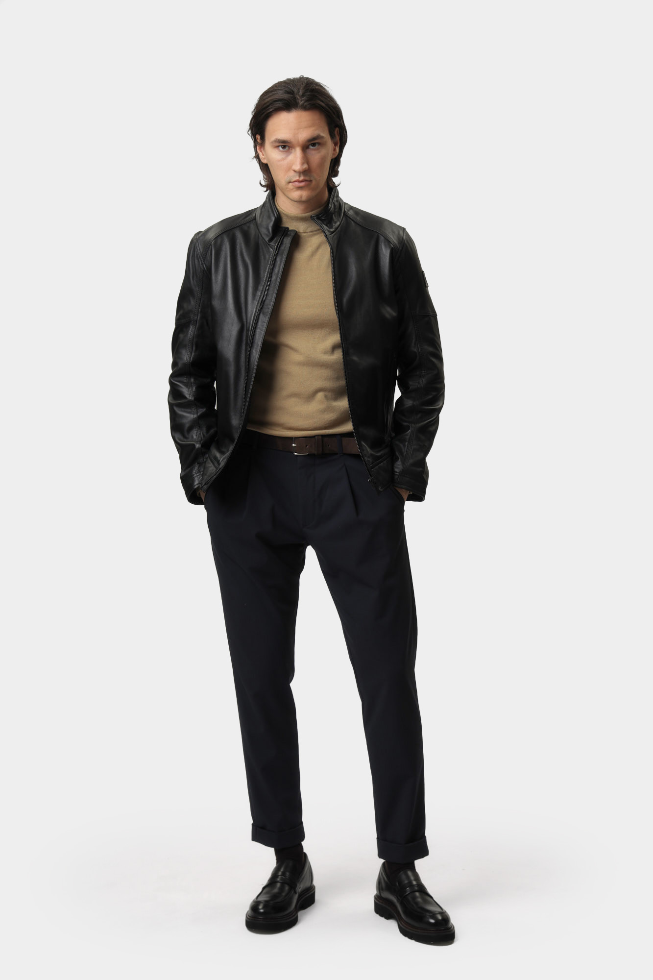 110157_80000680 Куртка кожаная Strellson Черный