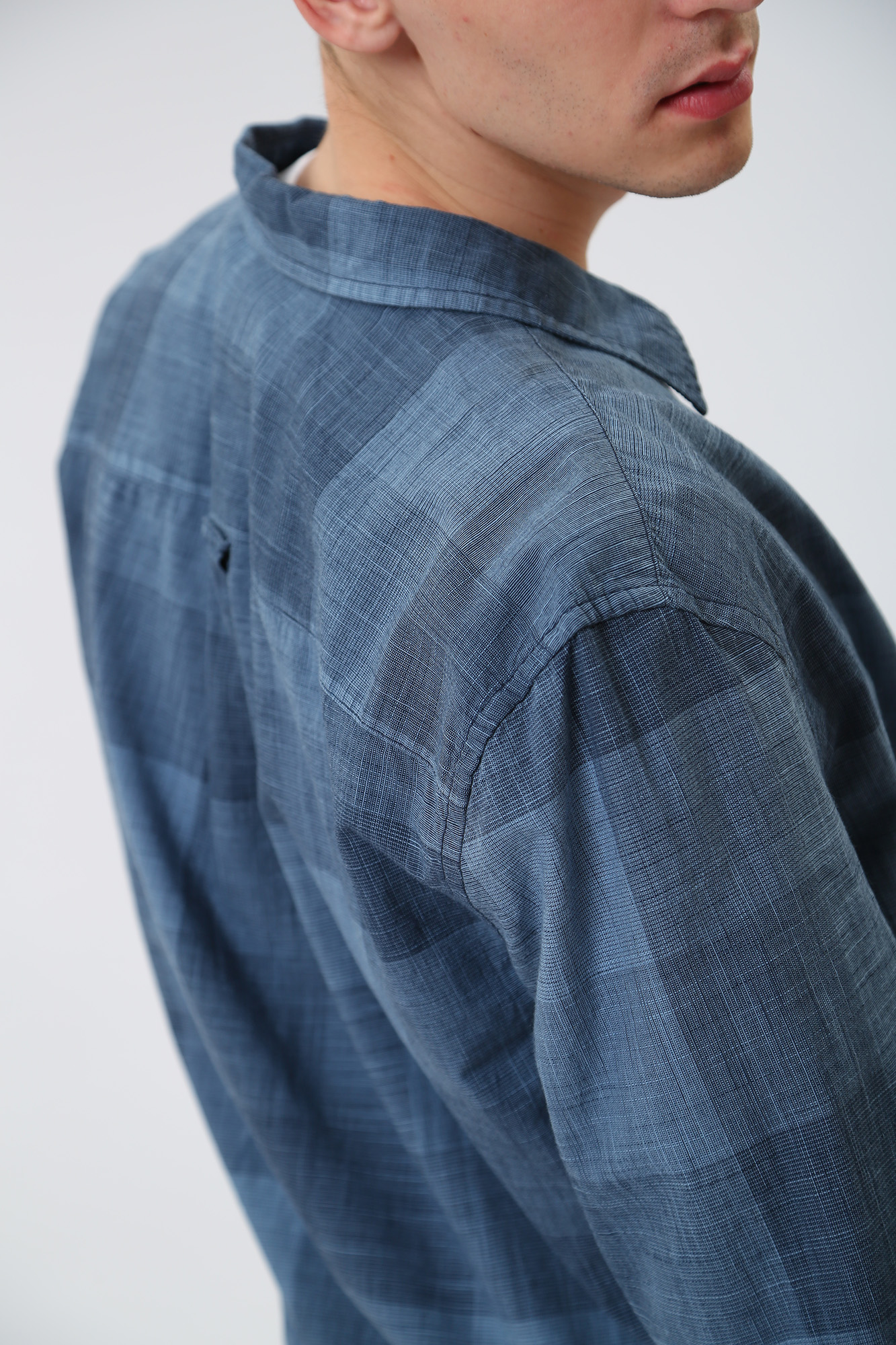 1013485 Рубашка с длинным рукавом Mustang Синий