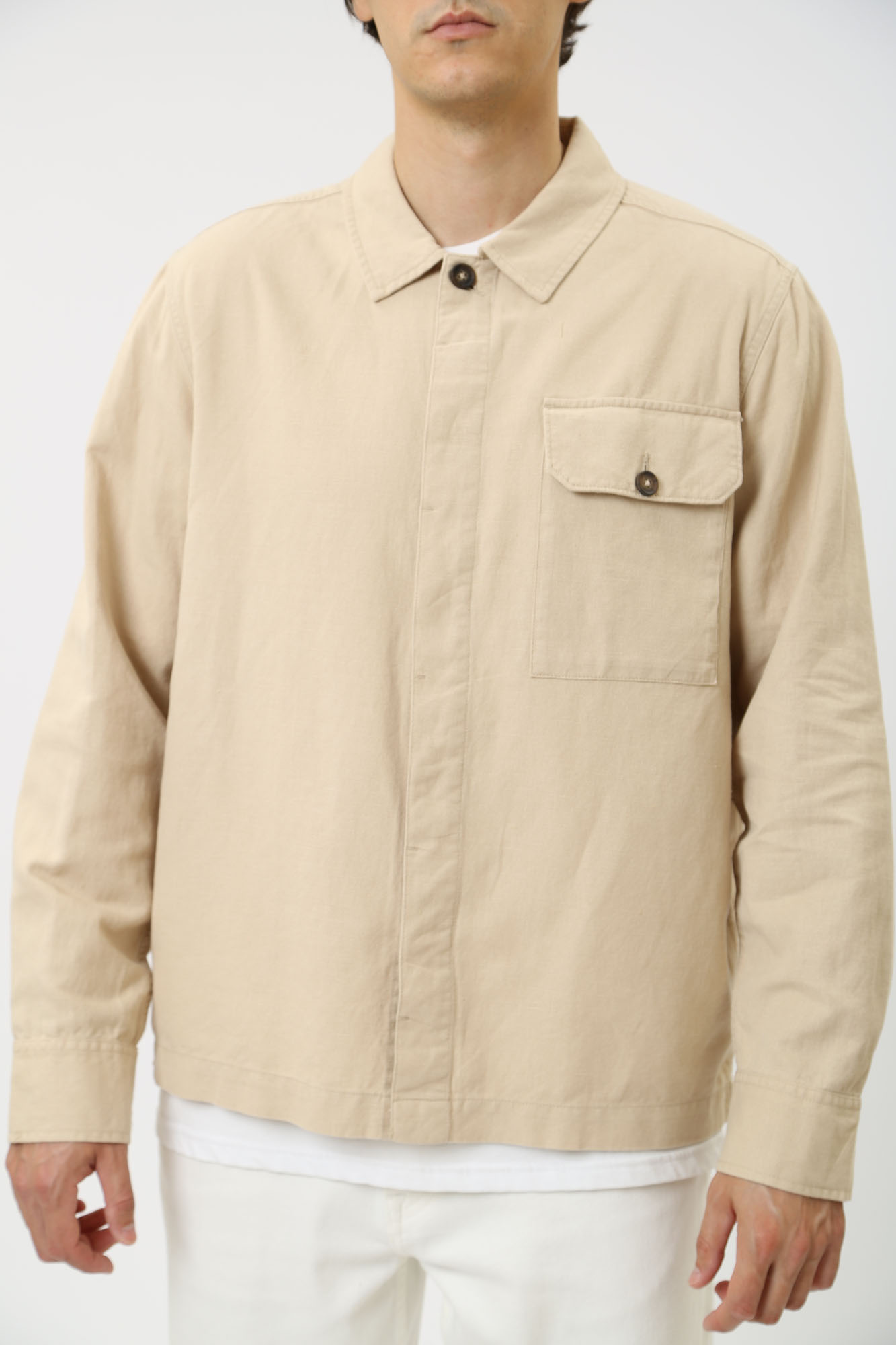 1014775 Рубашка с длинным рукавом Mustang Бежевый