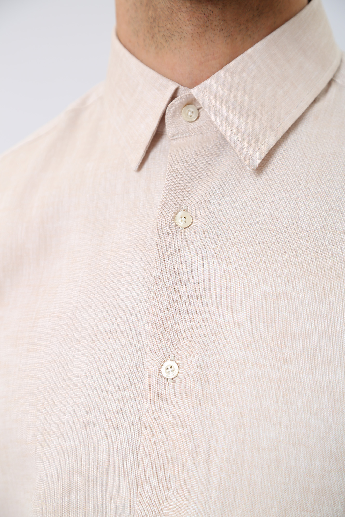 532627_605000 Сорочка льняная д/р Karl Lagerfeld Бежевый