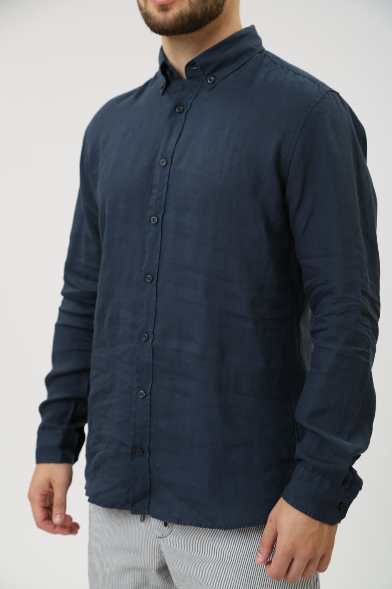 30041215_10017515 Сорочка д/р Strellson Синий