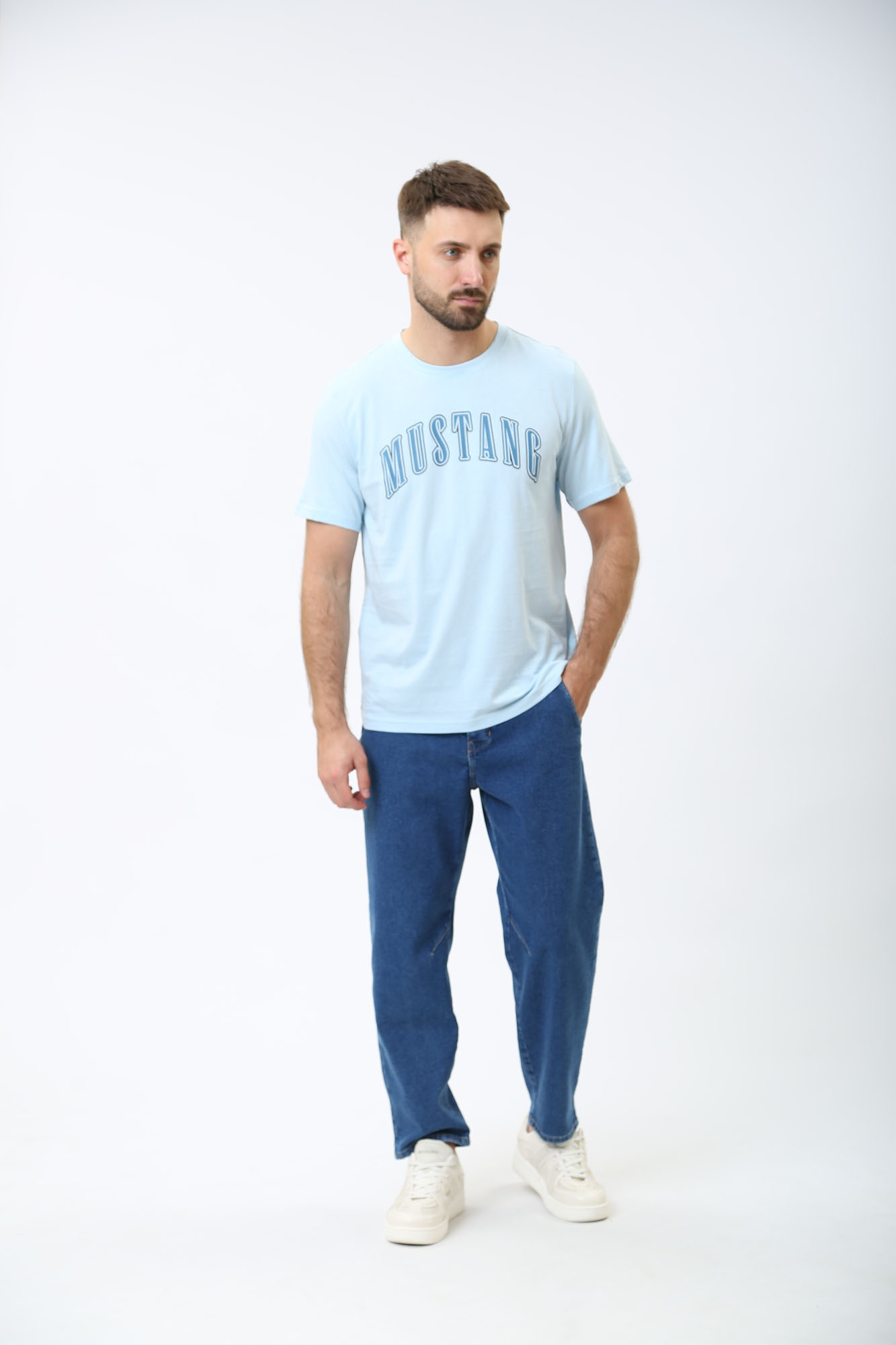 1014927 Футболка Mustang Голубой