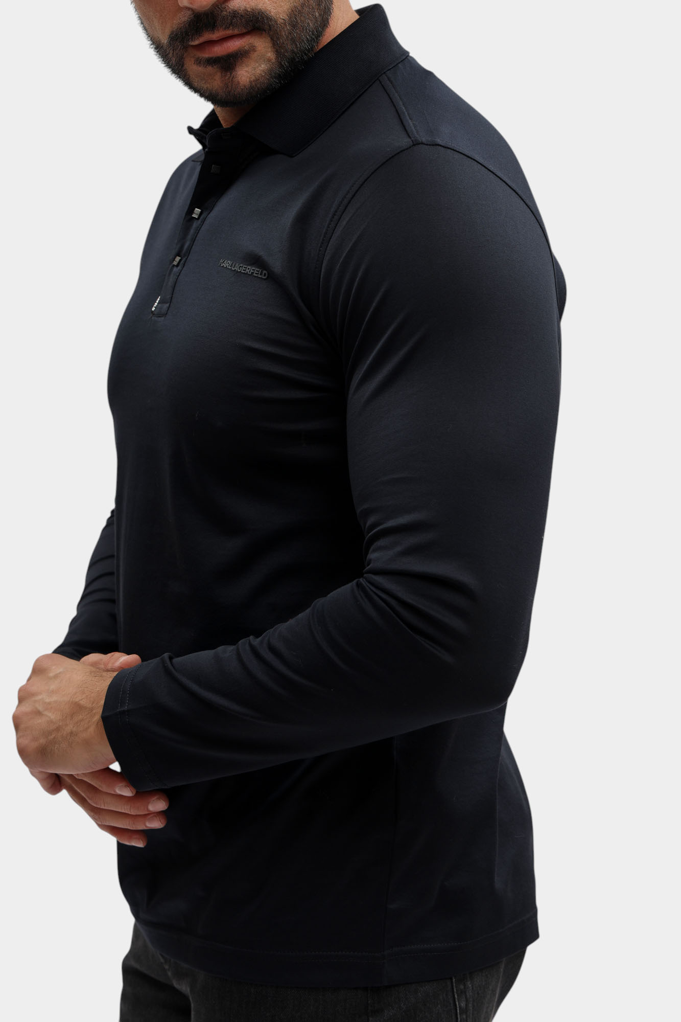 554200_745002 Поло с длинным рукавом Karl Lagerfeld Синий