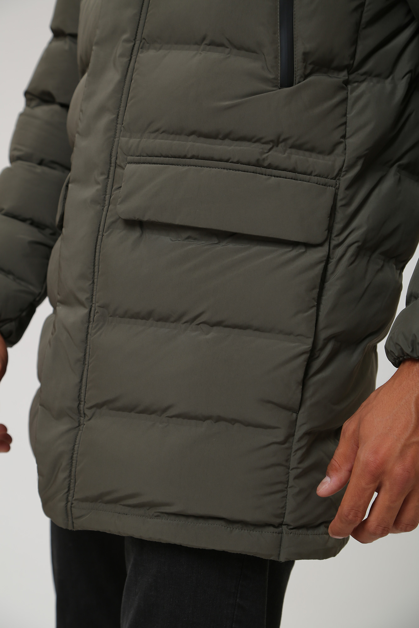 M3628LT2961F3 Пуховик удлиненный Geox Хаки