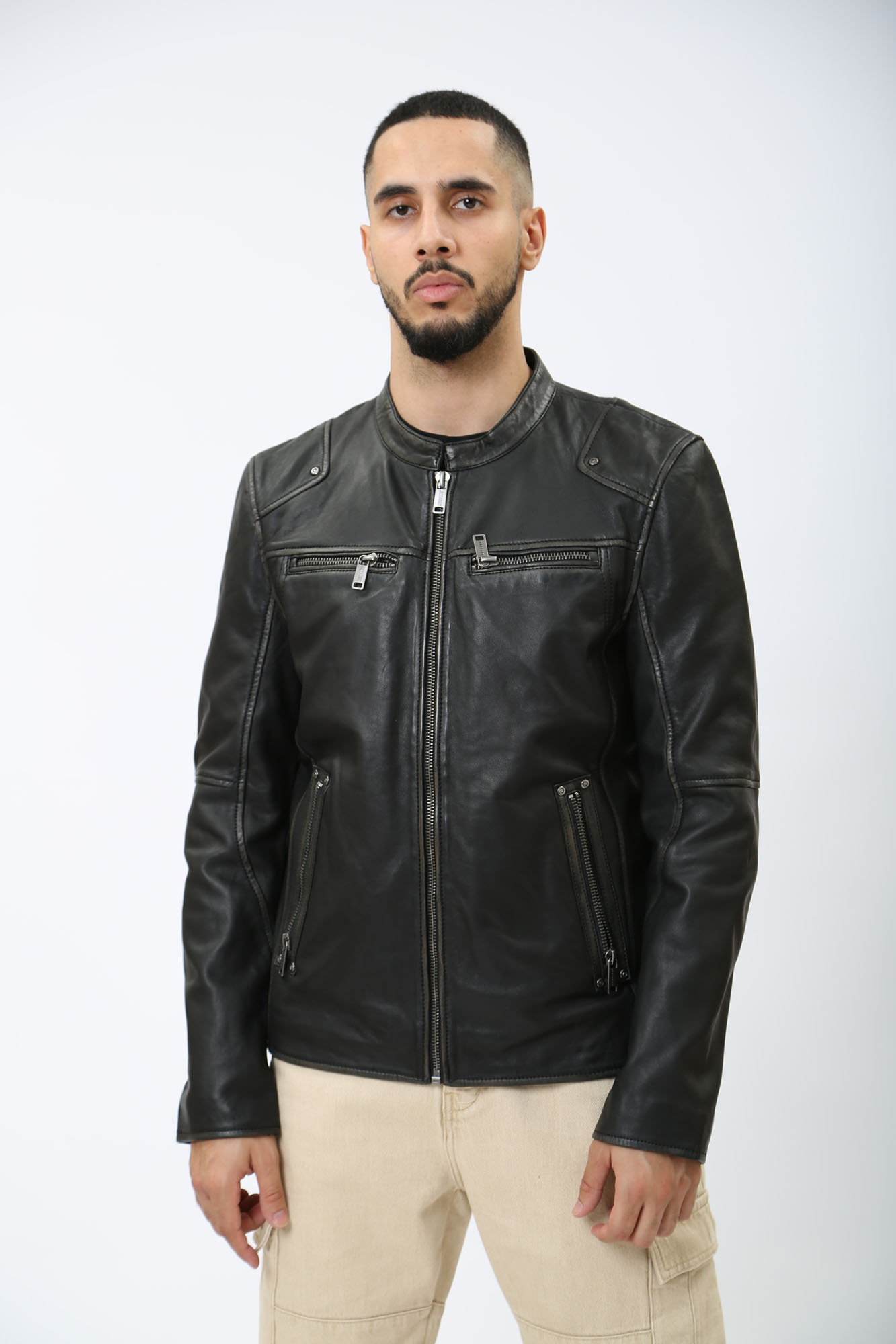 MU-M241-134 Куртка кожаная Mustang Черный