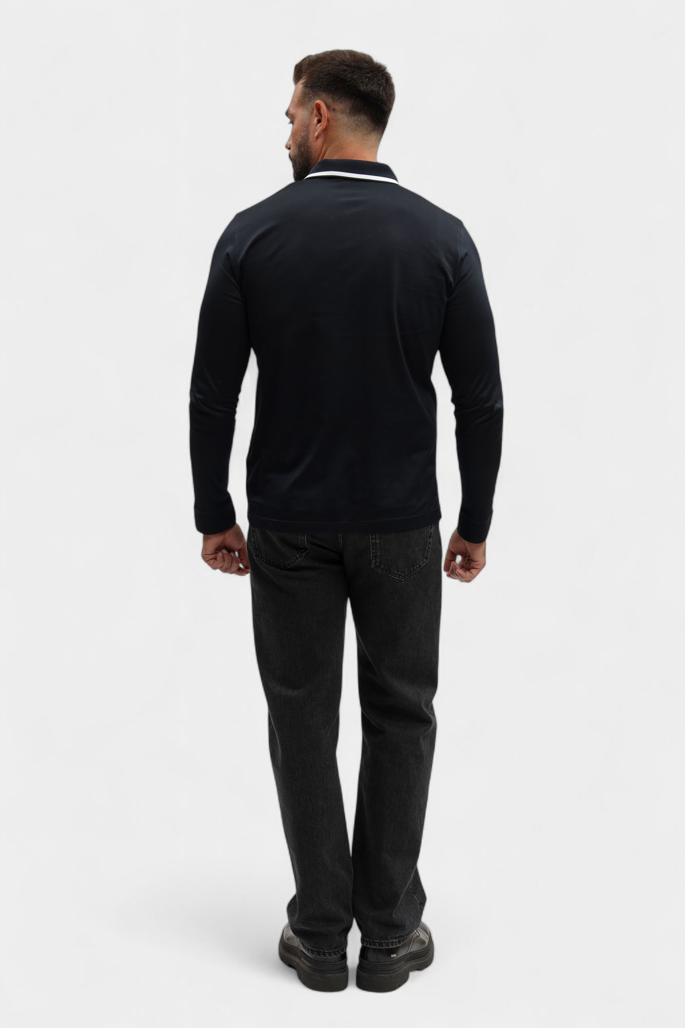 554200_745005 Поло с длинным рукавом Karl Lagerfeld Синий