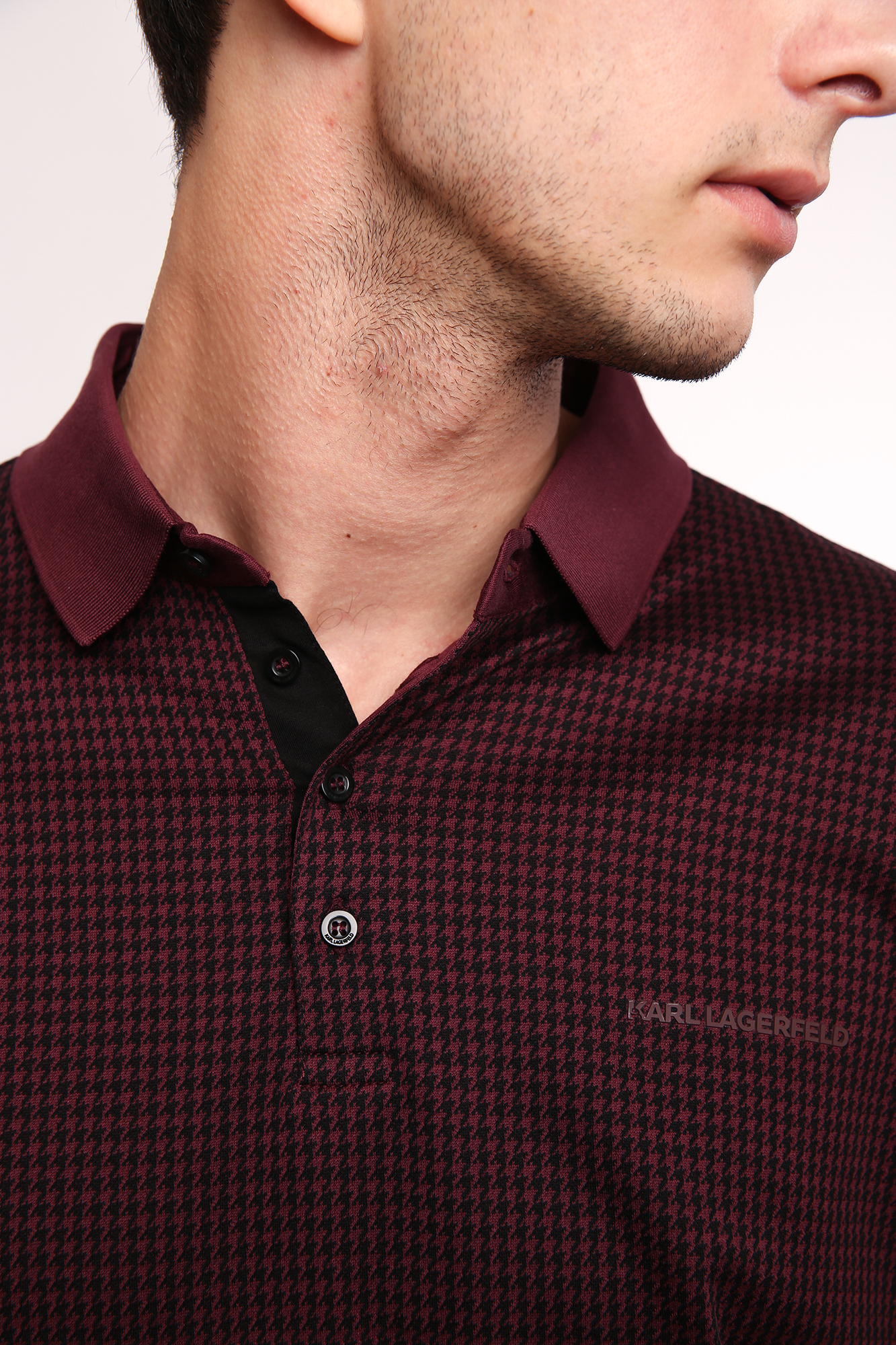 502203_745006 Поло с длинным рукавом Karl Lagerfeld Бордовый
