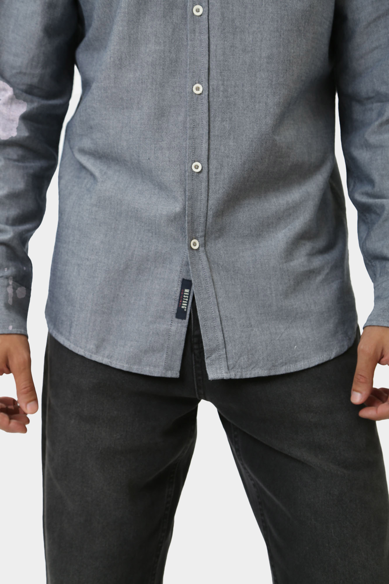 1015620 Рубашка с длинным рукавом Mustang Синий