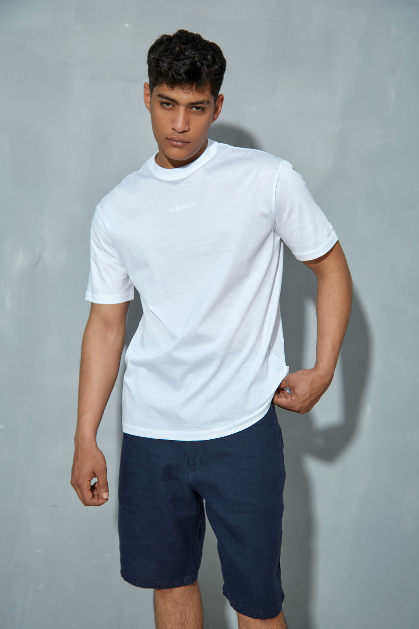 VM-OMA-55-010 Шорты льняные Van Mich Синий