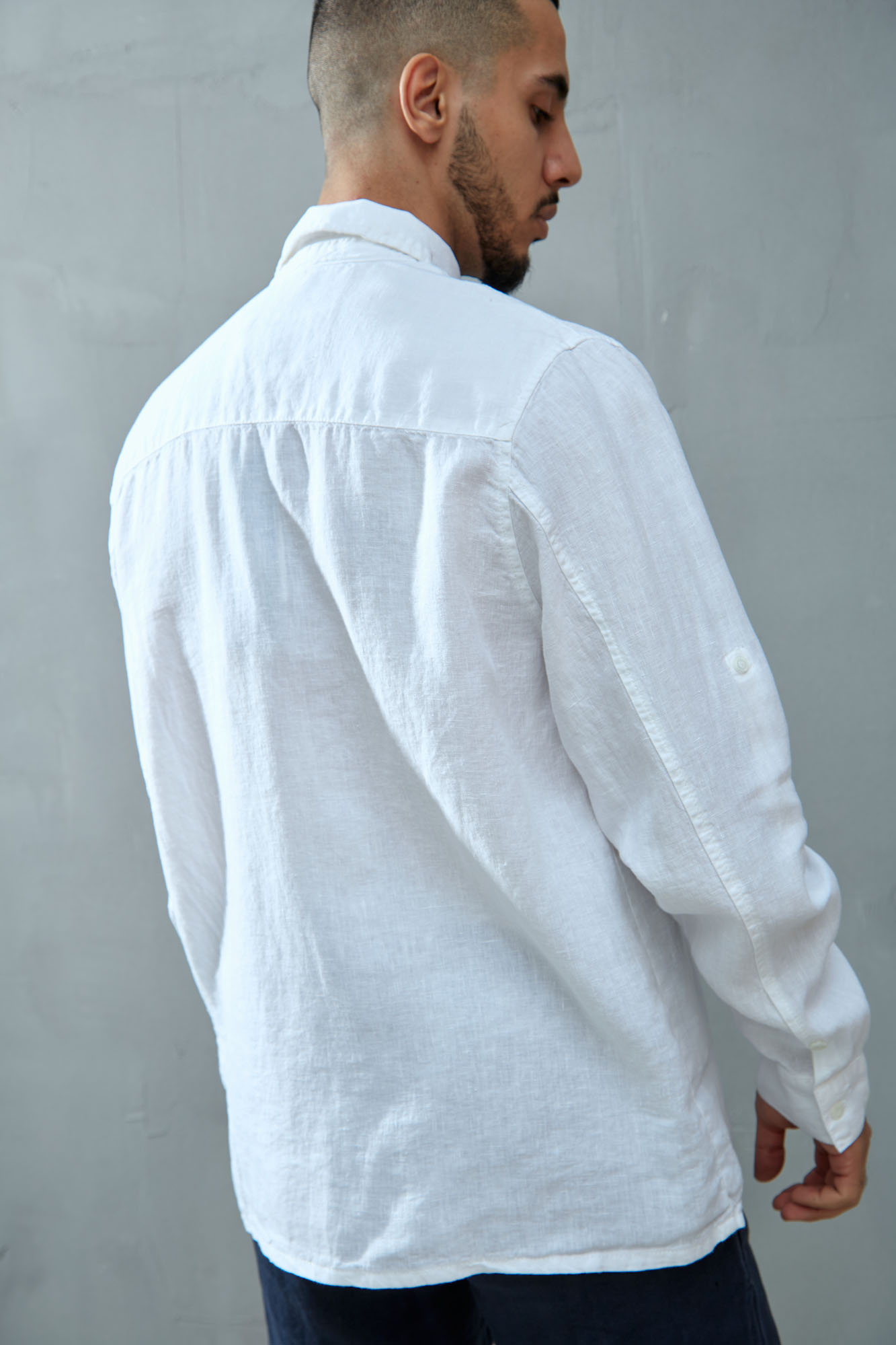 VM-OMA-55-007 Рубашка льняная Van Mich Белый