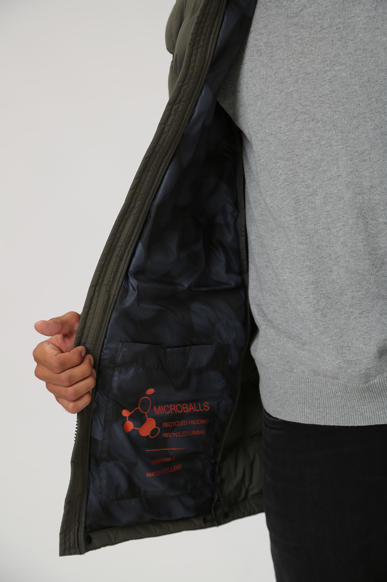 M3628LT2961F3 Пуховик удлиненный Geox Хаки