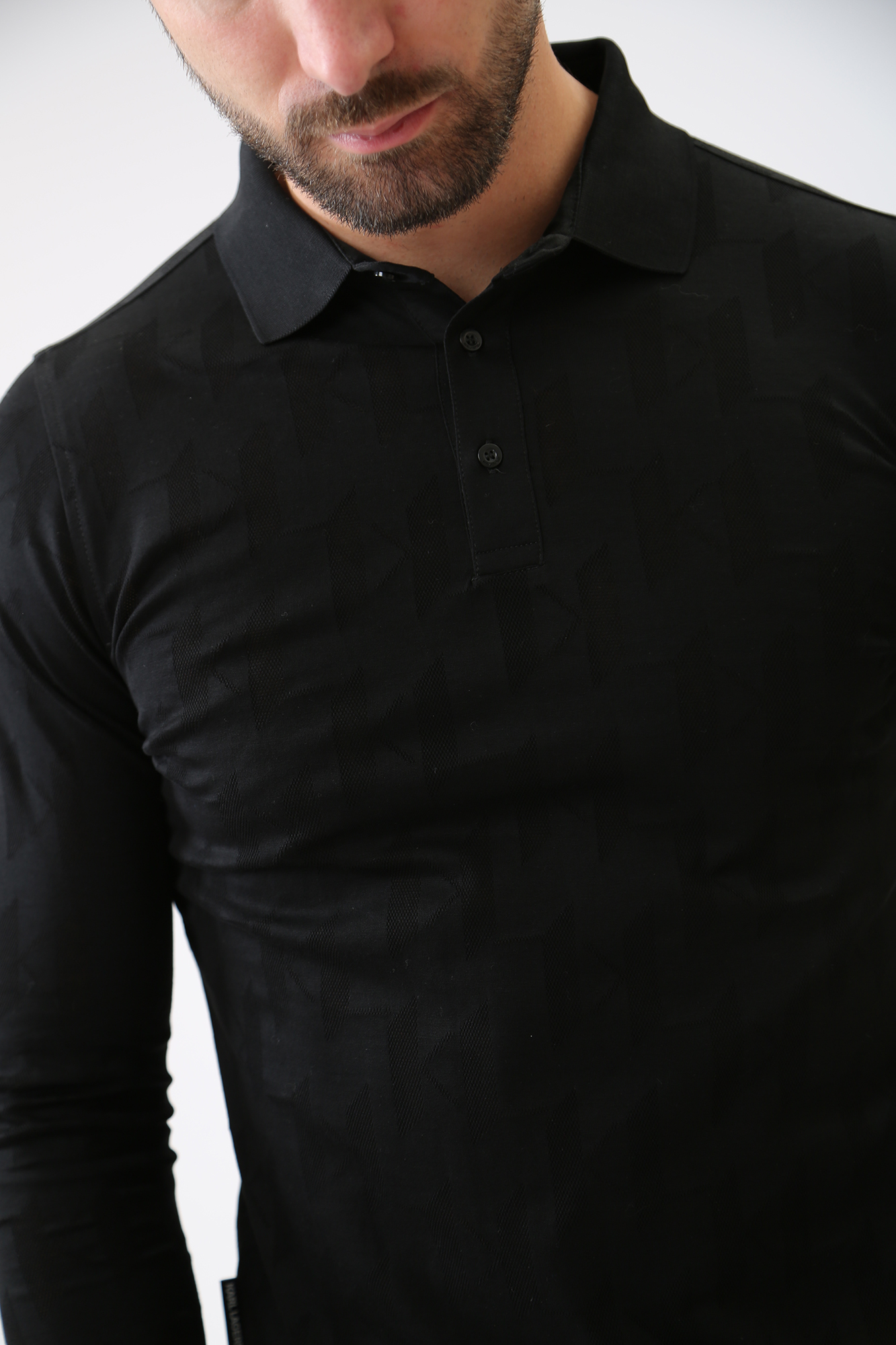 534201_745008 Поло с длинным рукавом Karl Lagerfeld Черный