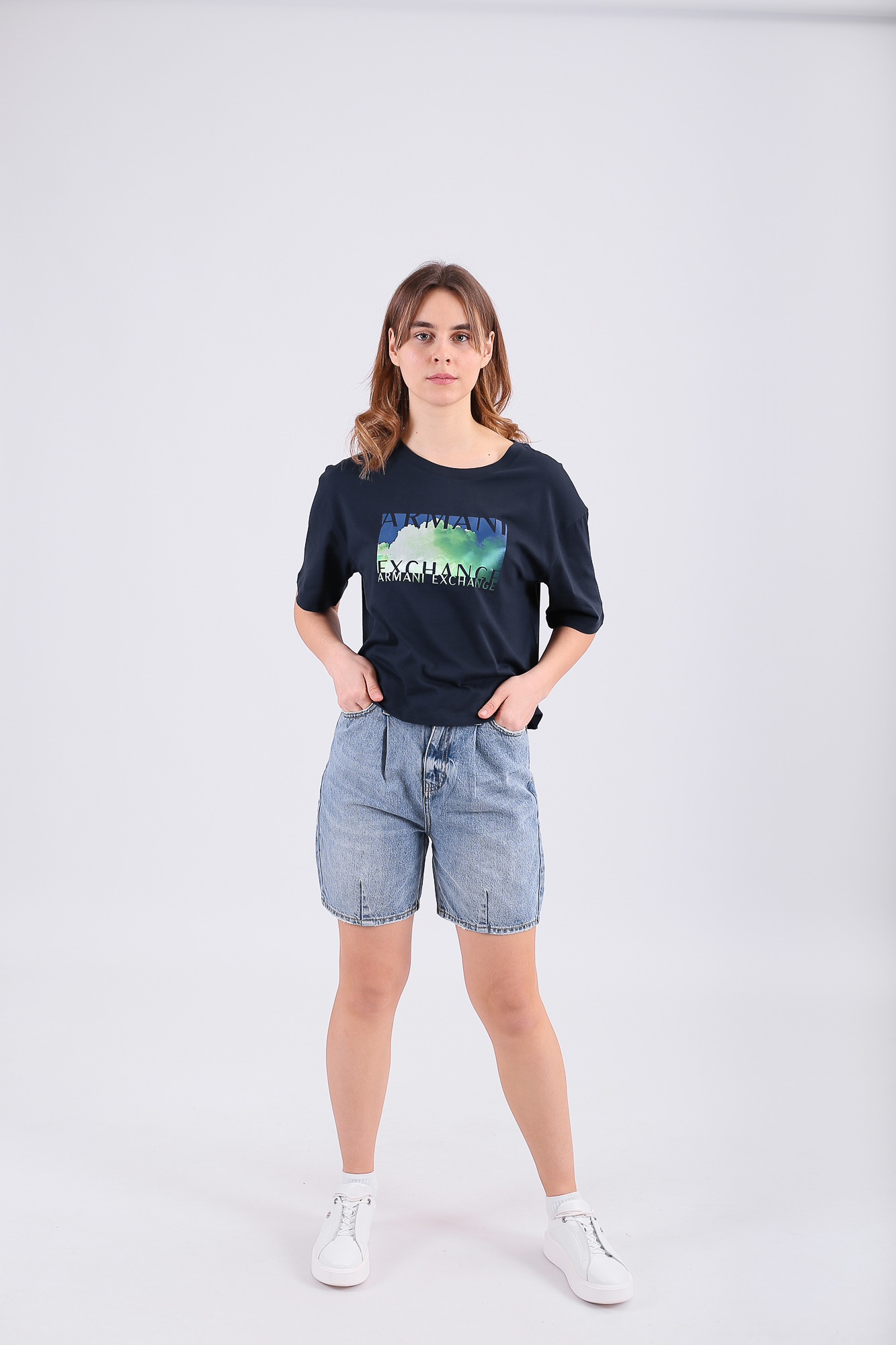 3LYJ95_Y1VFZ шорты джинсовые armani exchange 