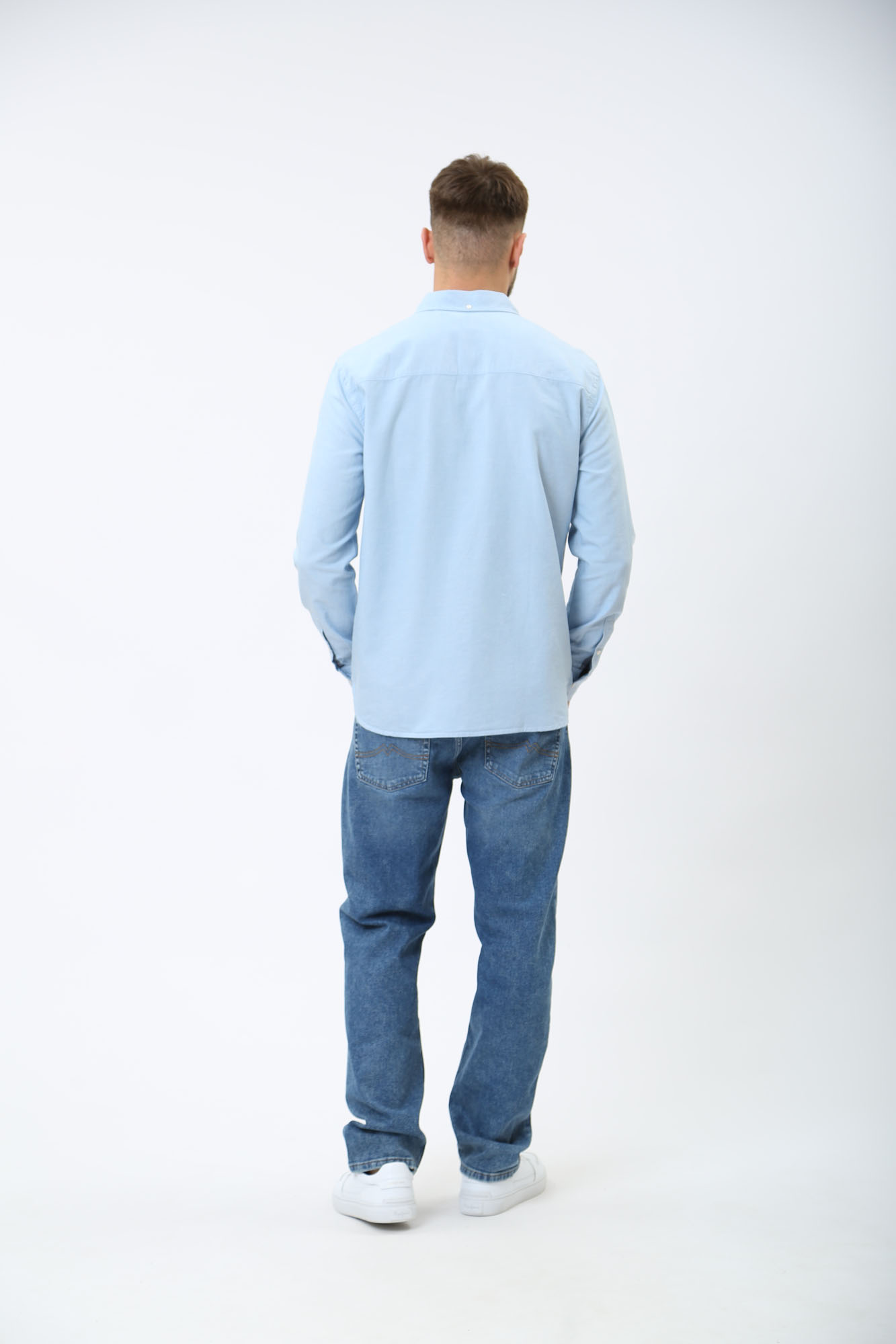 1014767 Рубашка с длинным рукавом Mustang Голубой