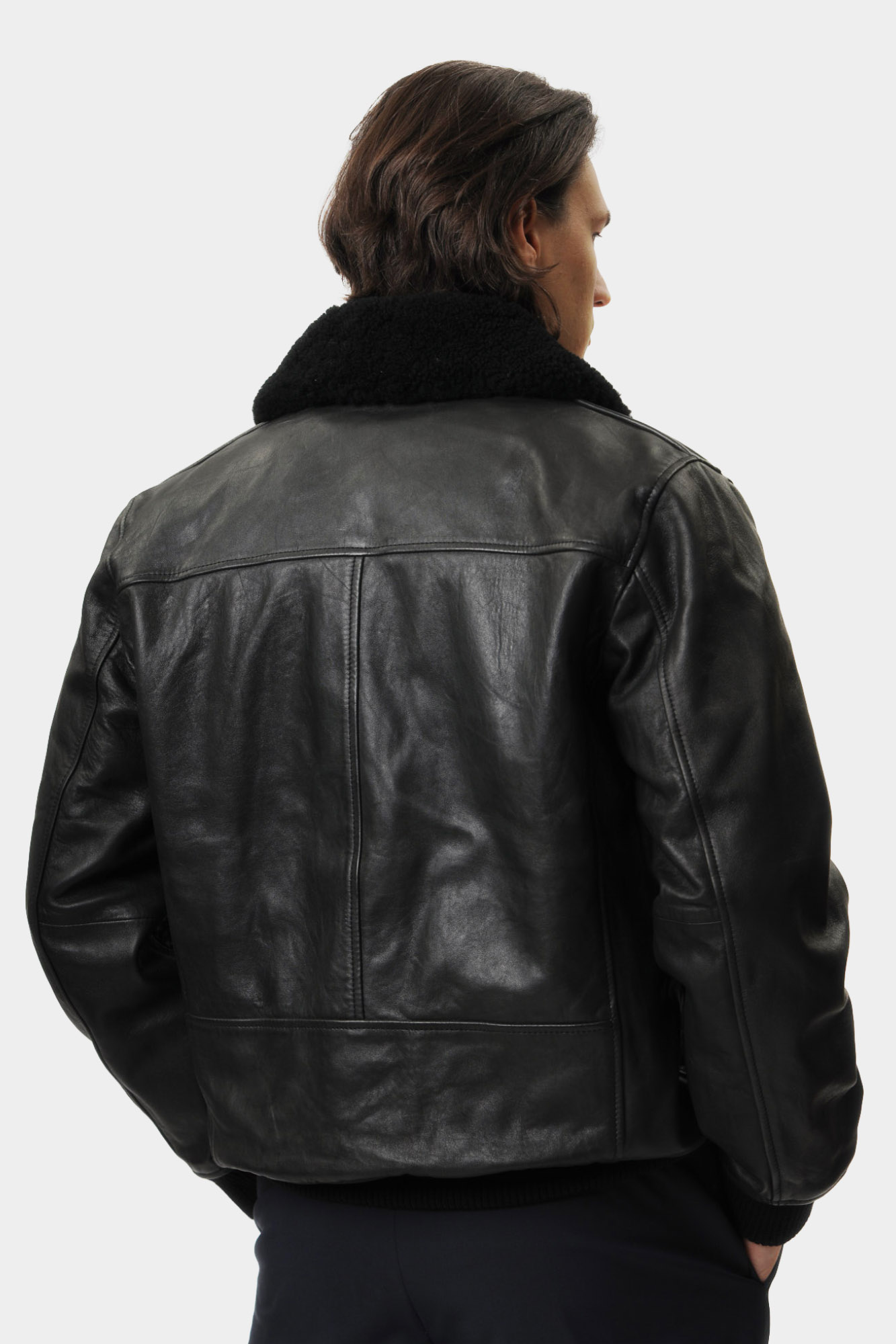 110159_80000670 Куртка кожаная Strellson Черный