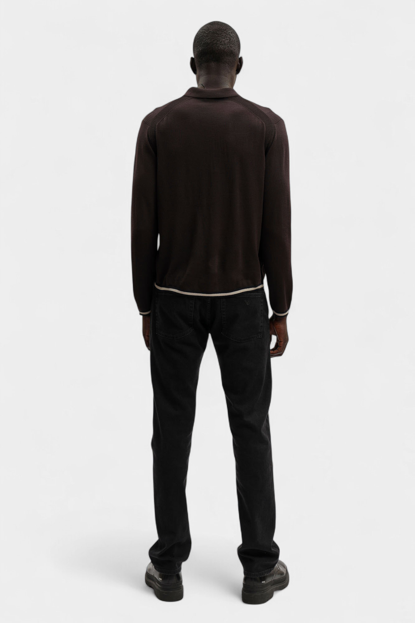 Поло с длинным рукавом Emporio Armani Бордовый