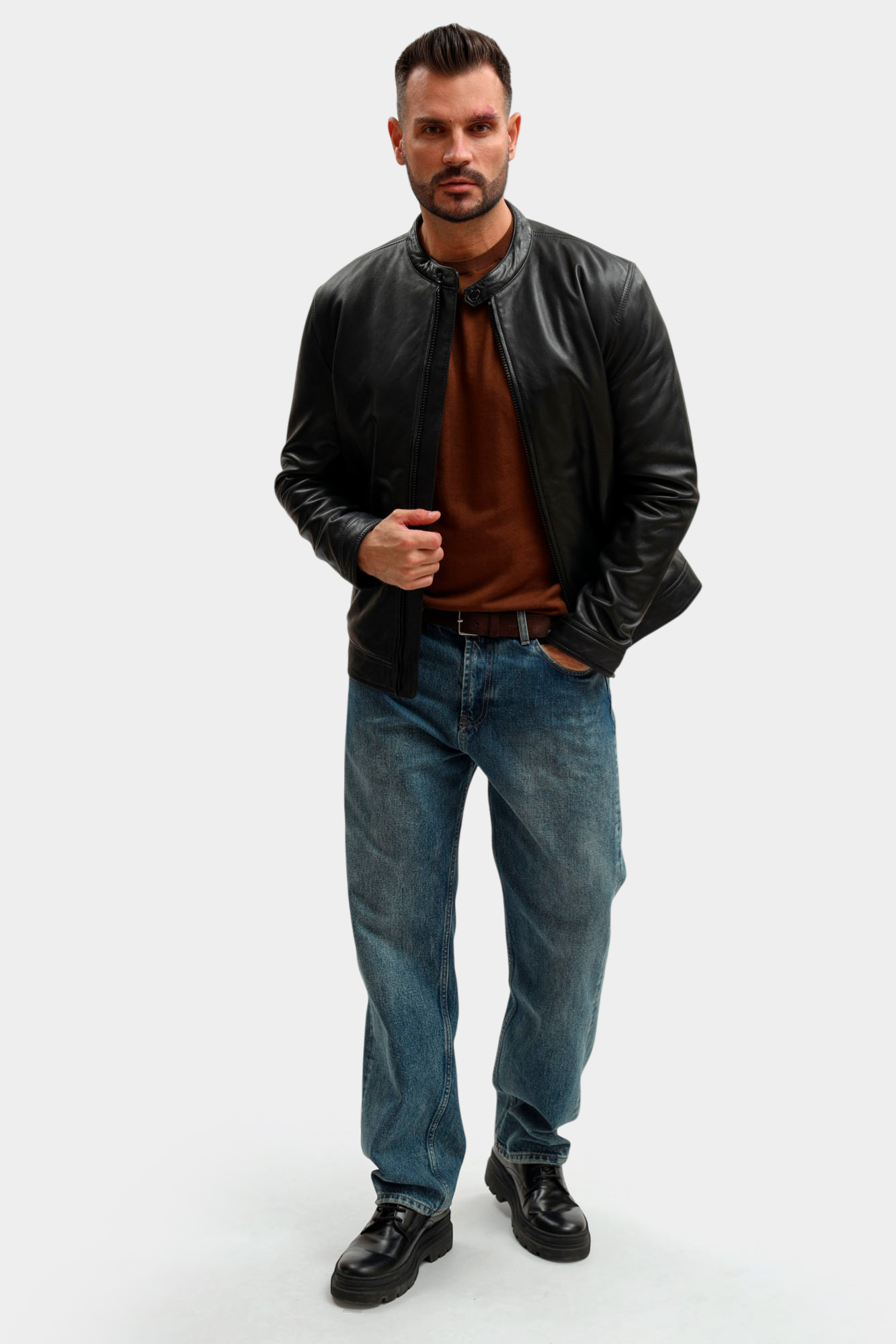 80101468_110157 Куртка кожаная Strellson Черный