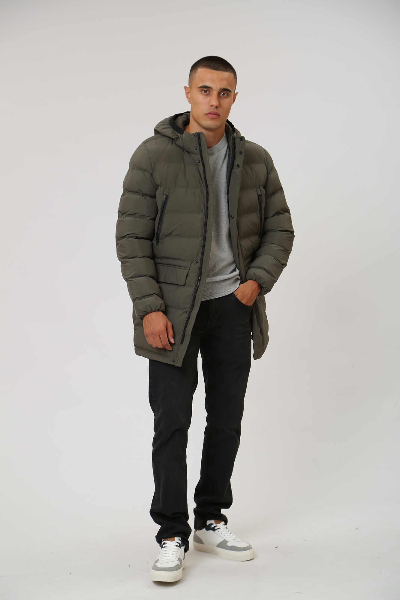 M3628LT2961F3 Пуховик удлиненный Geox Хаки