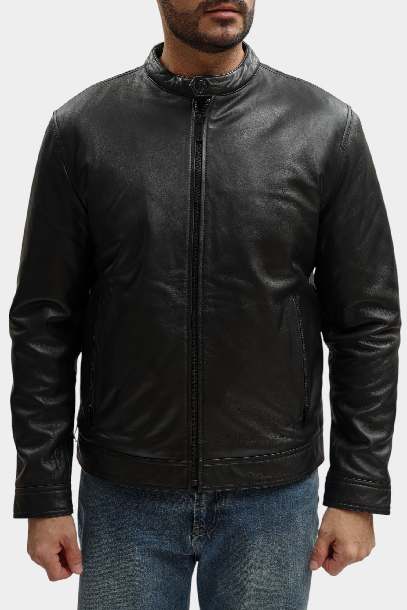 80101468_110157 Куртка кожаная Strellson Черный