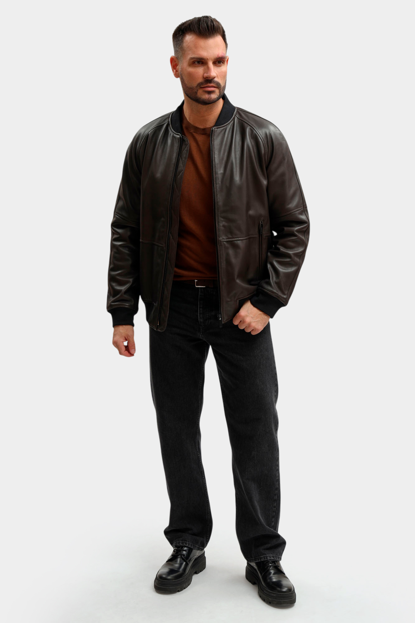 80000840_110157 Куртка кожаная Strellson Коричневый