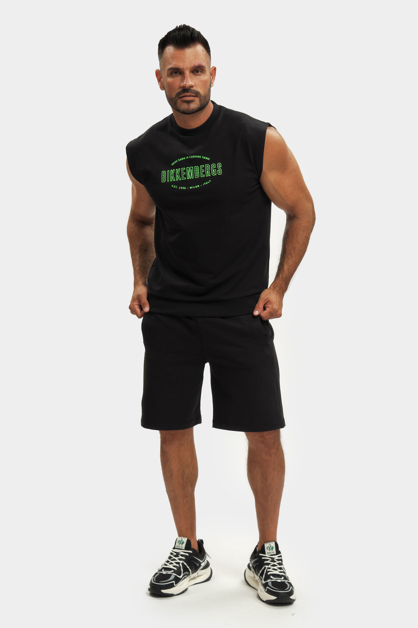 BMF0845 Шорты трикотажные Bikkembergs Черный