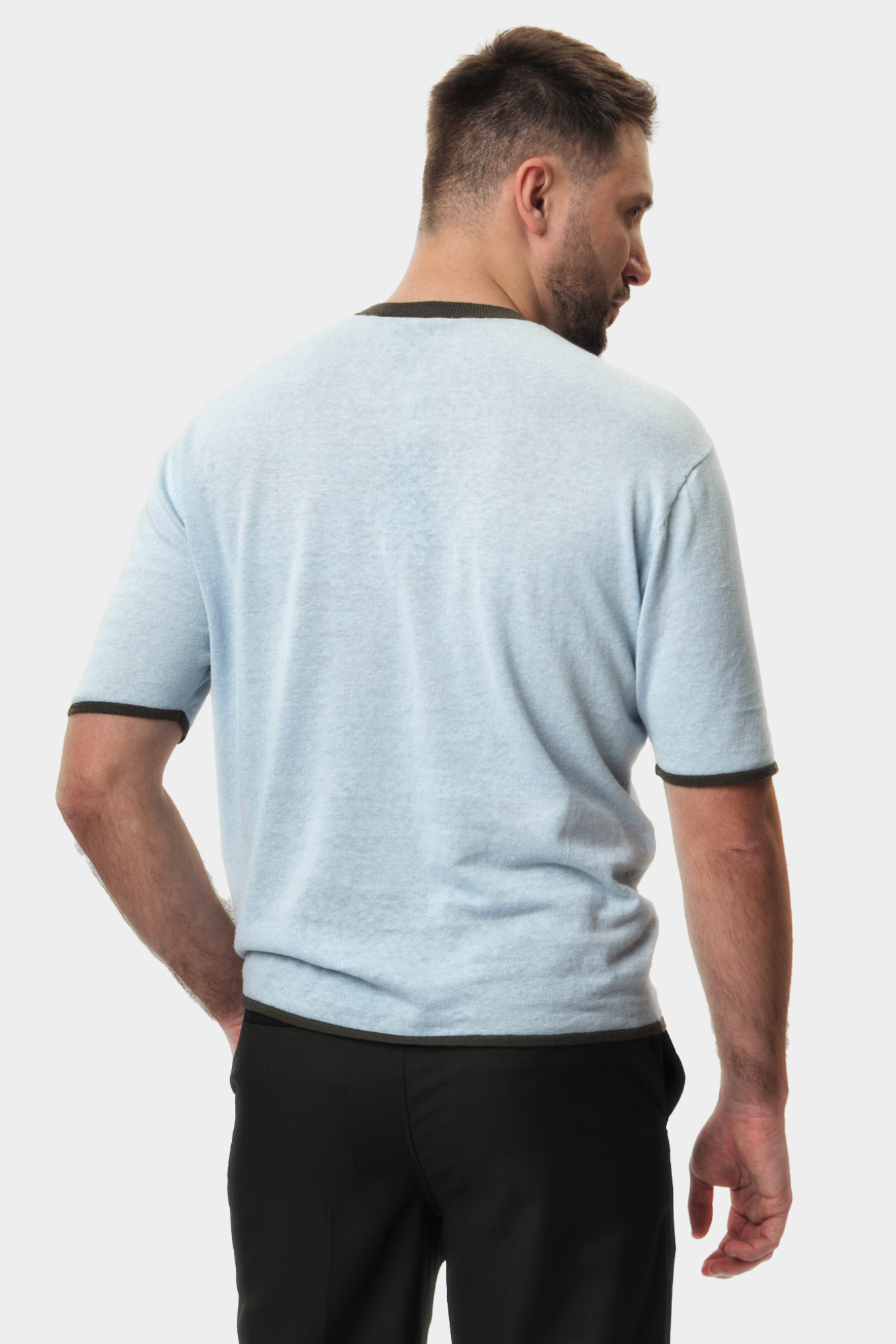 XM000710_AF12935 Футболка льняная Armani Exchange Голубой