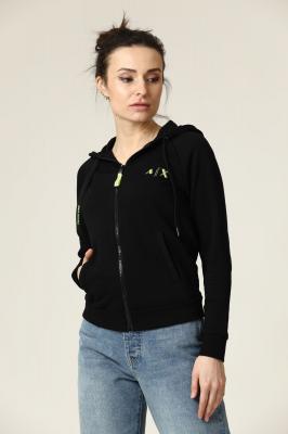 Толстовка хлопковая черная Armani Exchange