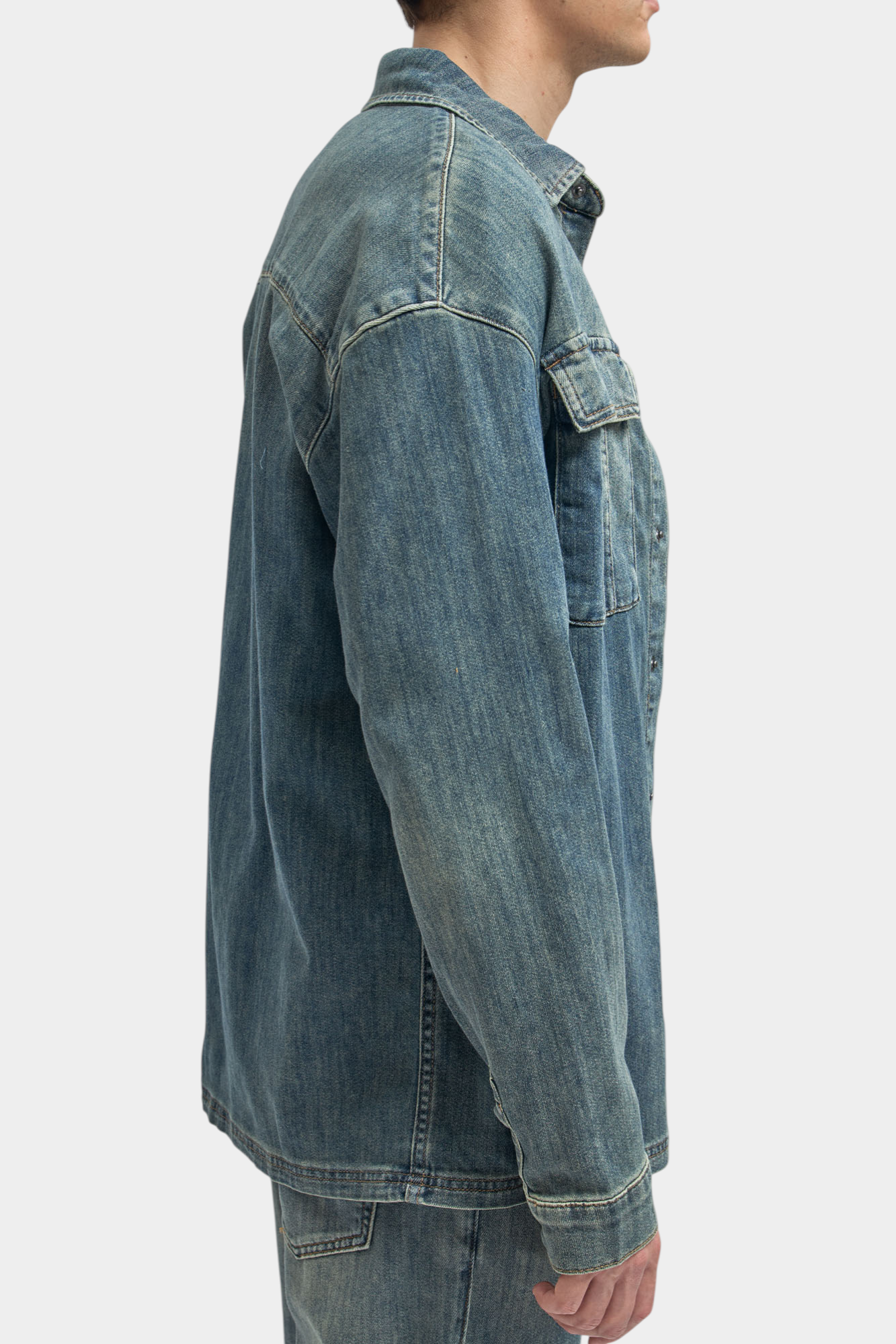 M-261-FT-56-0009 Рубашка джинсовая The Hills Синий