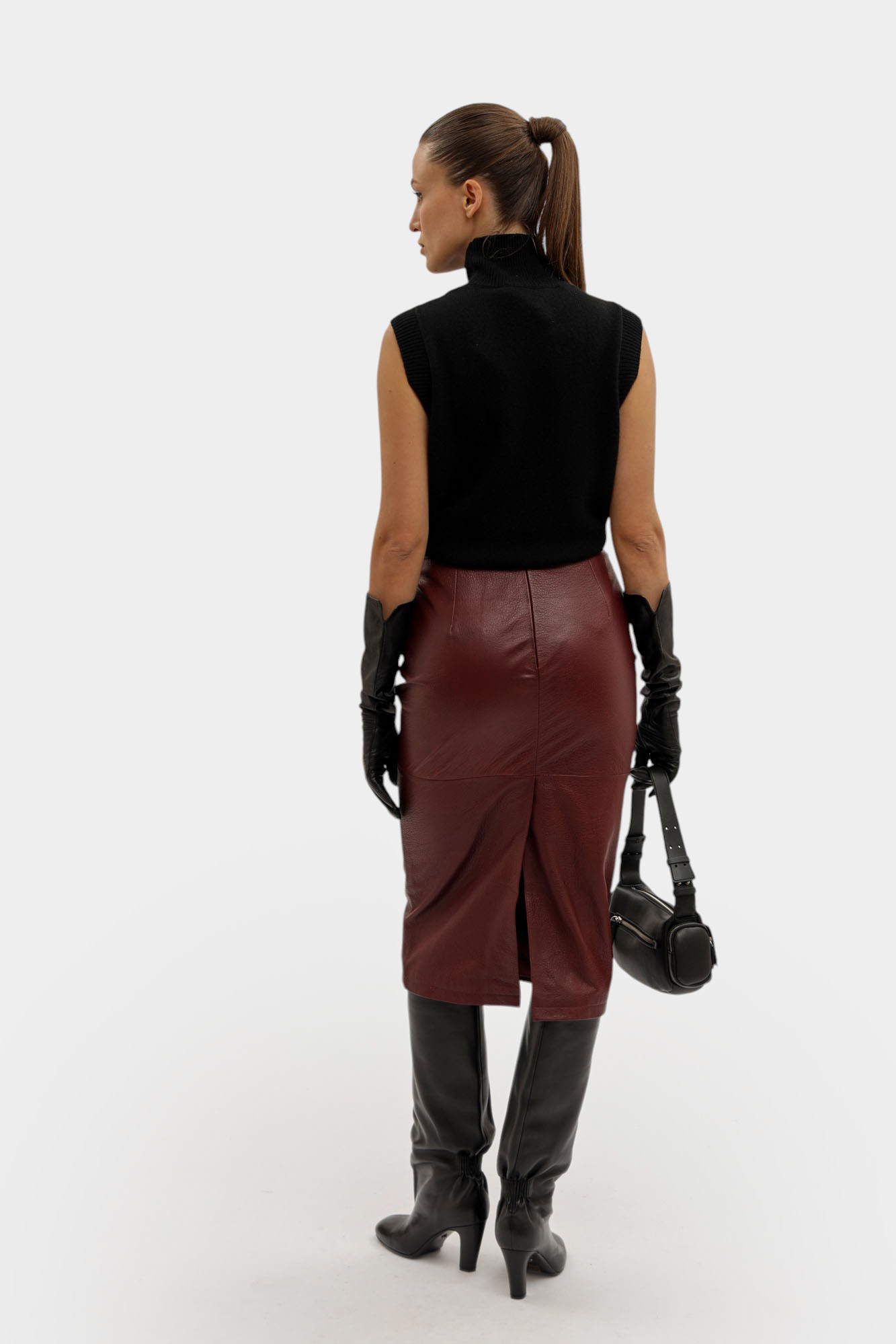 XW001239_AF16212 юбка кожаная armani exchange 