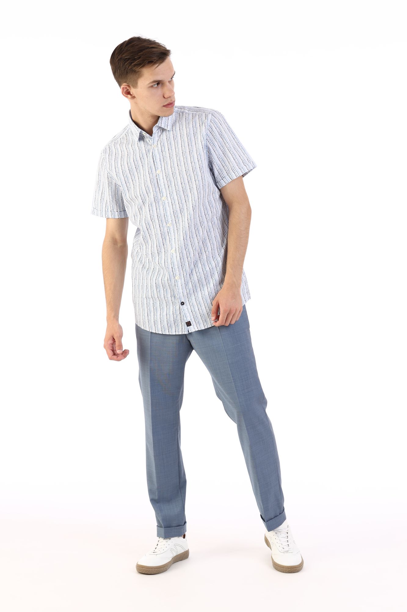 30004243_10002316 Сорочка Strellson Голубой