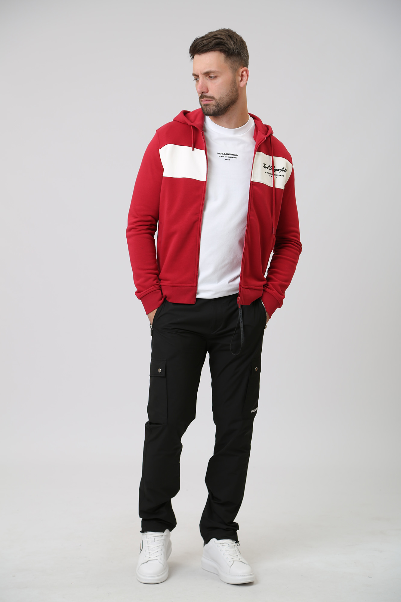 534910_705428 Толстовка с капюшоном Karl Lagerfeld Красный
