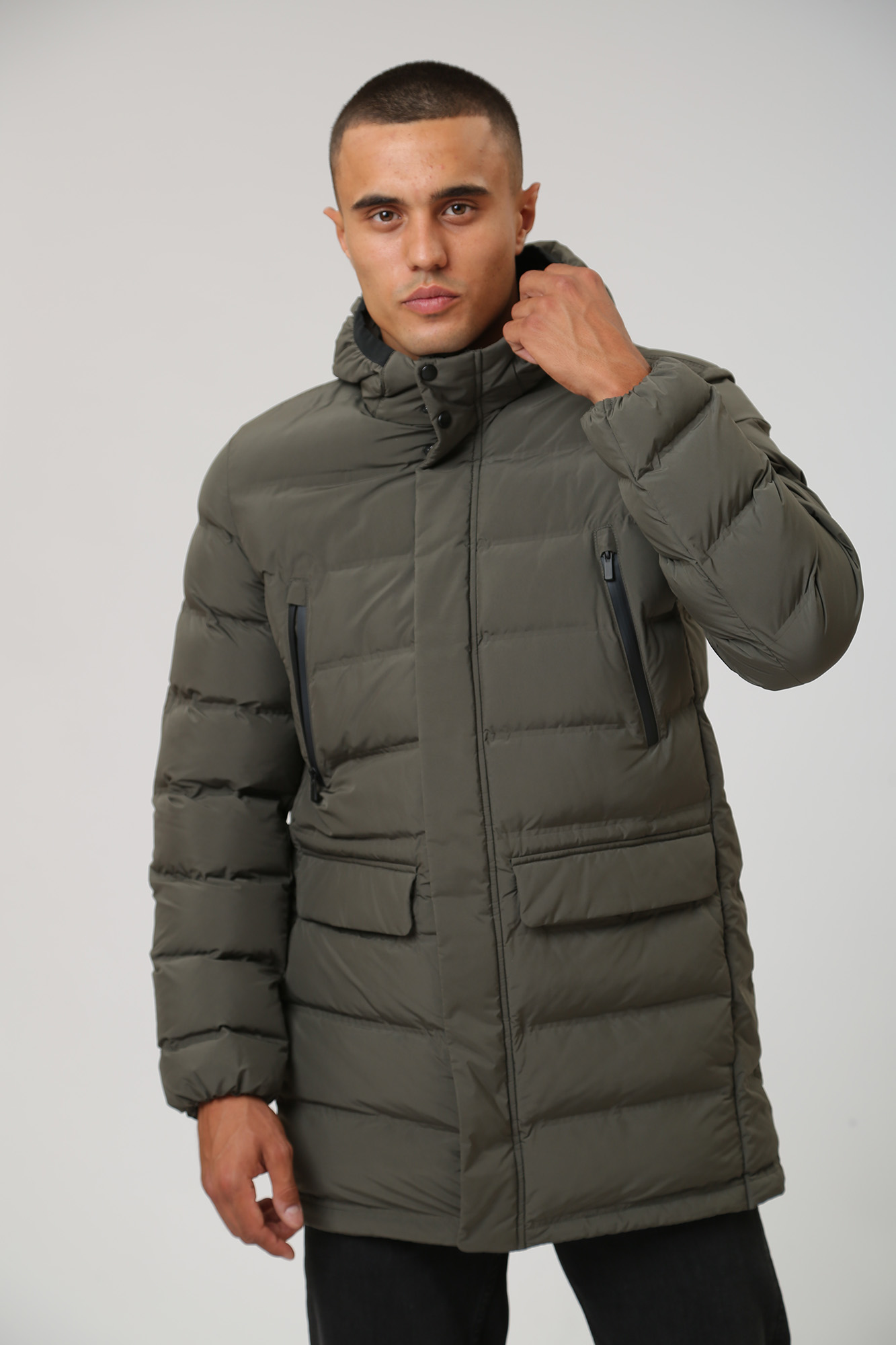 M3628LT2961F3 Пуховик удлиненный Geox Хаки