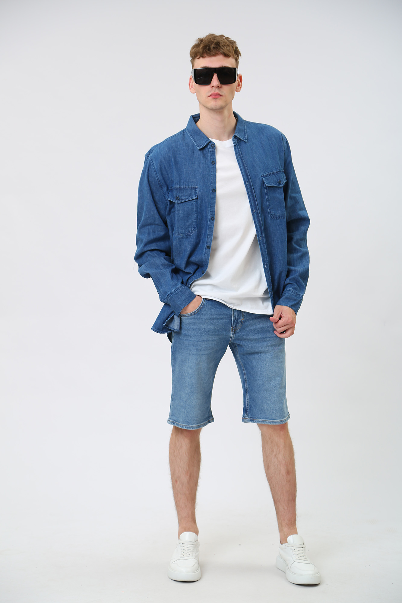 1013423-5000 Шорты джинсовые Mustang Синий