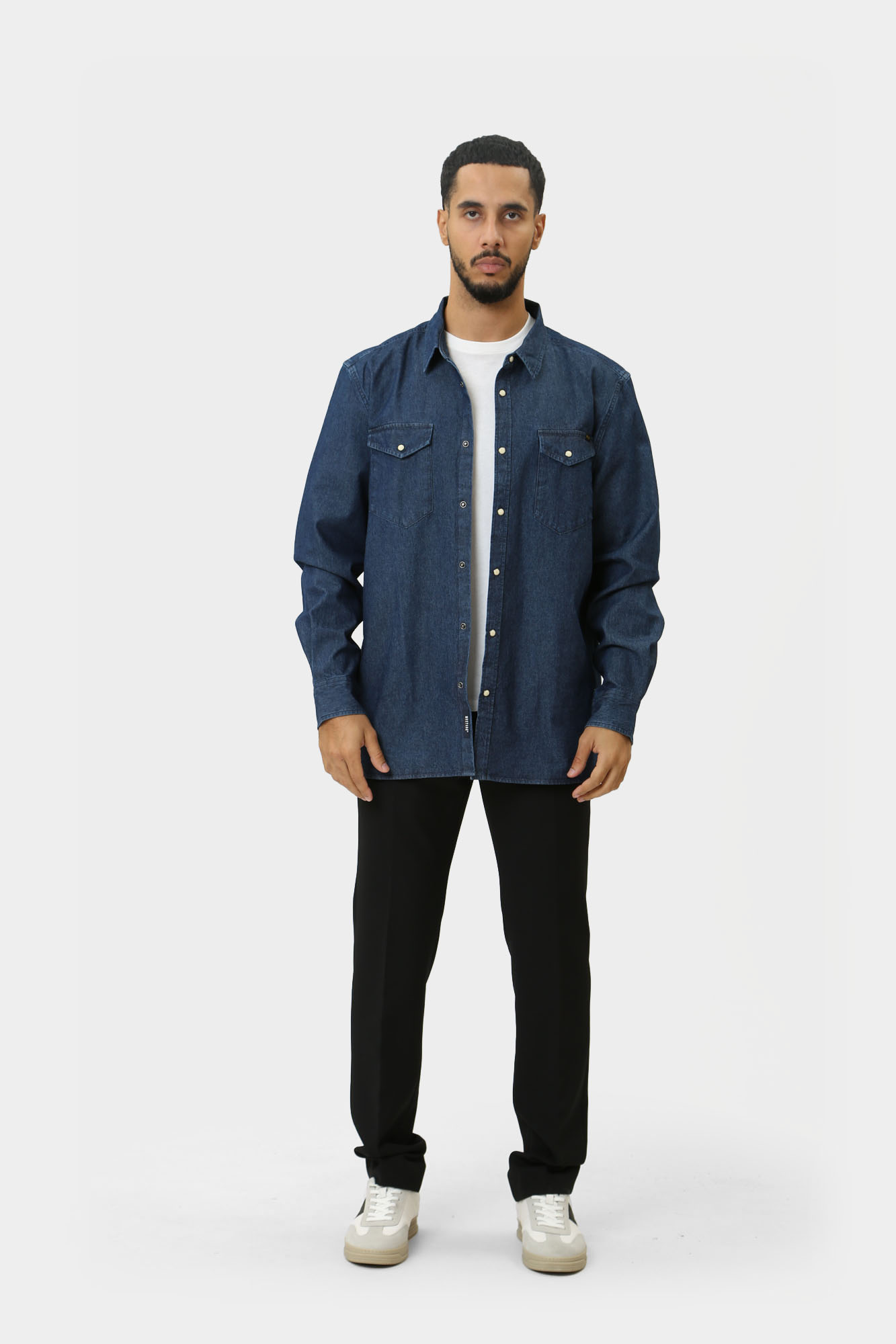 1015616-5000 Рубашка с длинным рукавом Mustang Синий