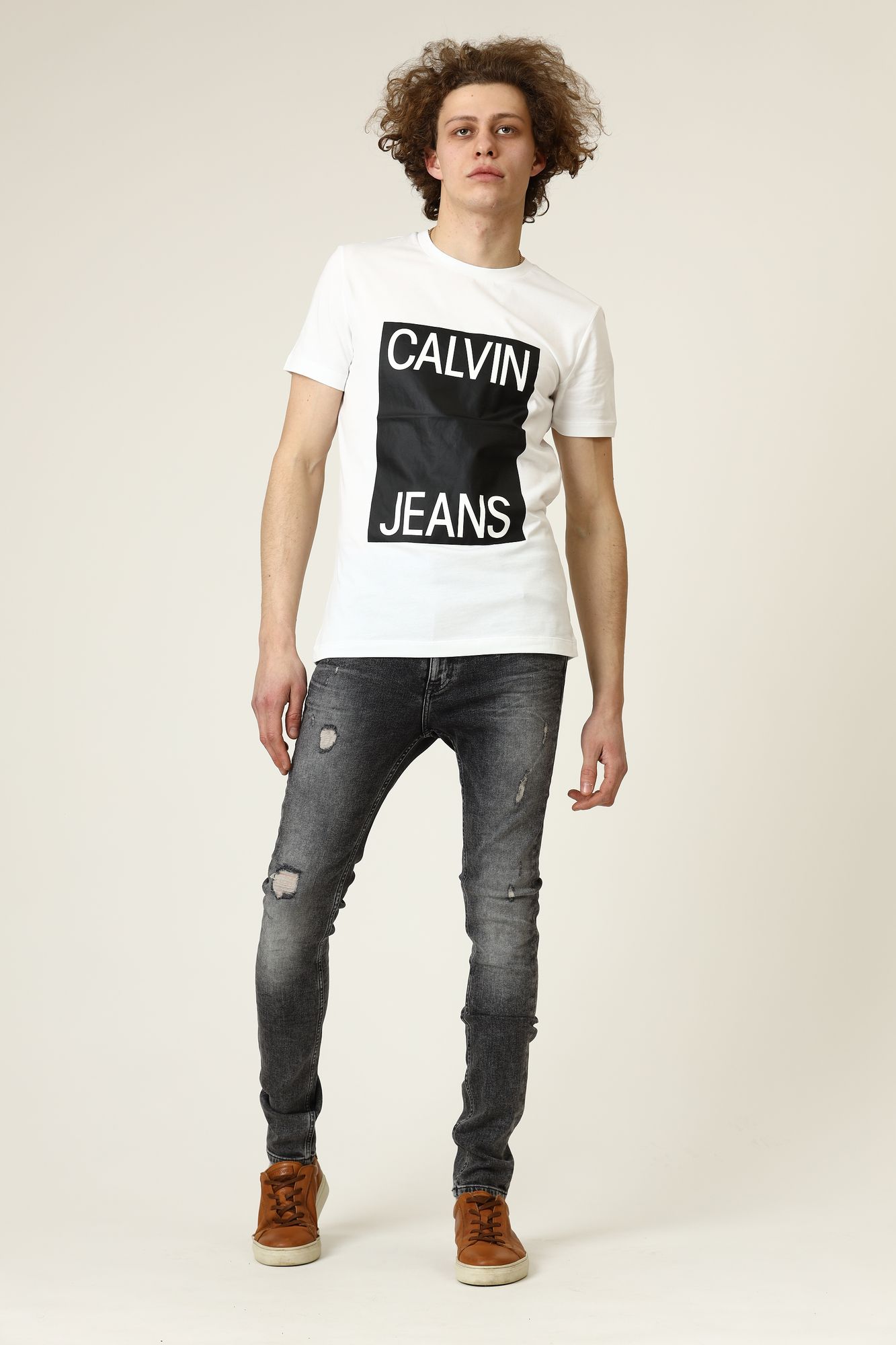 J30J306055_ Джинсы SKINNY TAPER Calvin Klein Jeans Серый