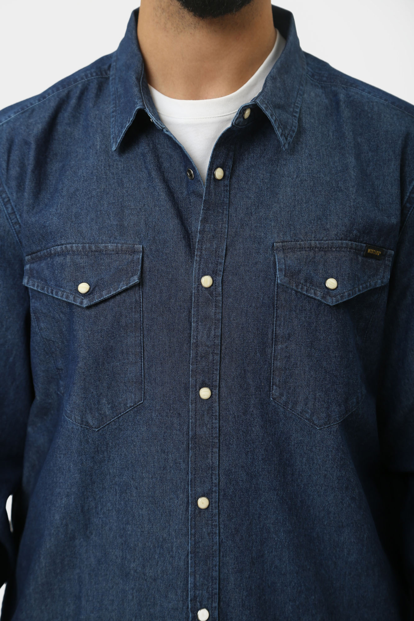 1015616-5000 Рубашка с длинным рукавом Mustang Синий